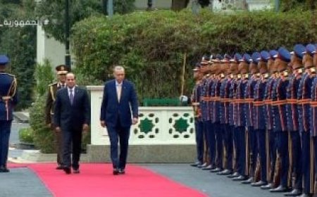 مراسم استقبال رسمية للرئيس التركى لدى وصوله قصر الاتحادية