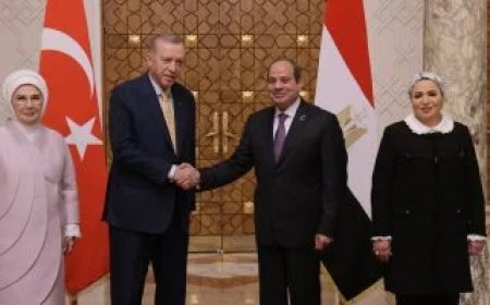 الرئيس السيسى يودّع نظيره التركى بمطار القاهرة فى ختام زيارته لمصر