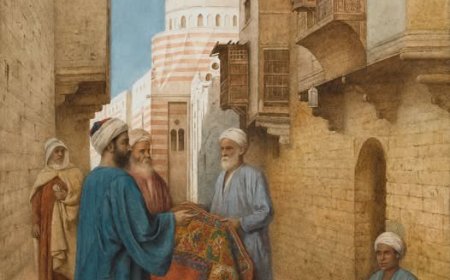 الأعمال الفنية للأجانب والمستشرقين عن مصر.. لوحة بائعى السجاد